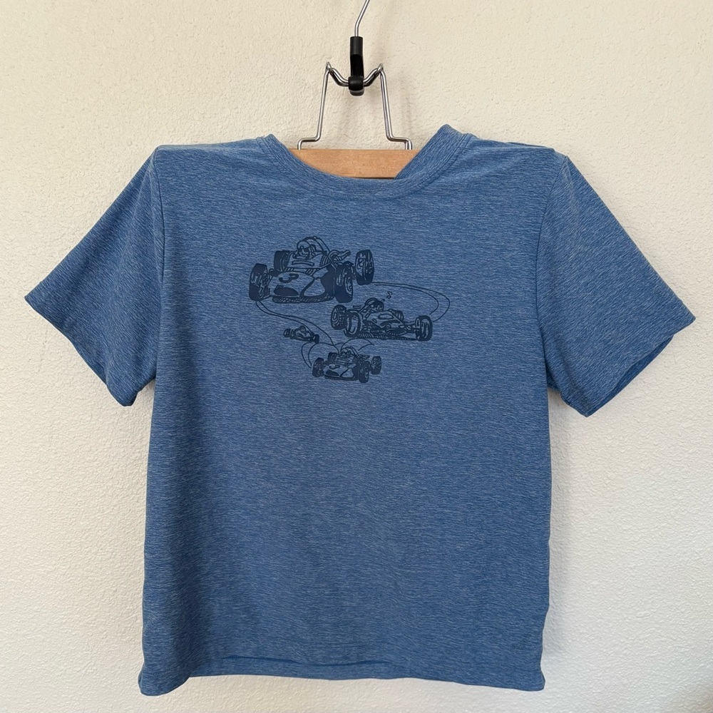 Hanna Andersson Sunblock UV Blue Race Car Tee Size 5/ 110cm